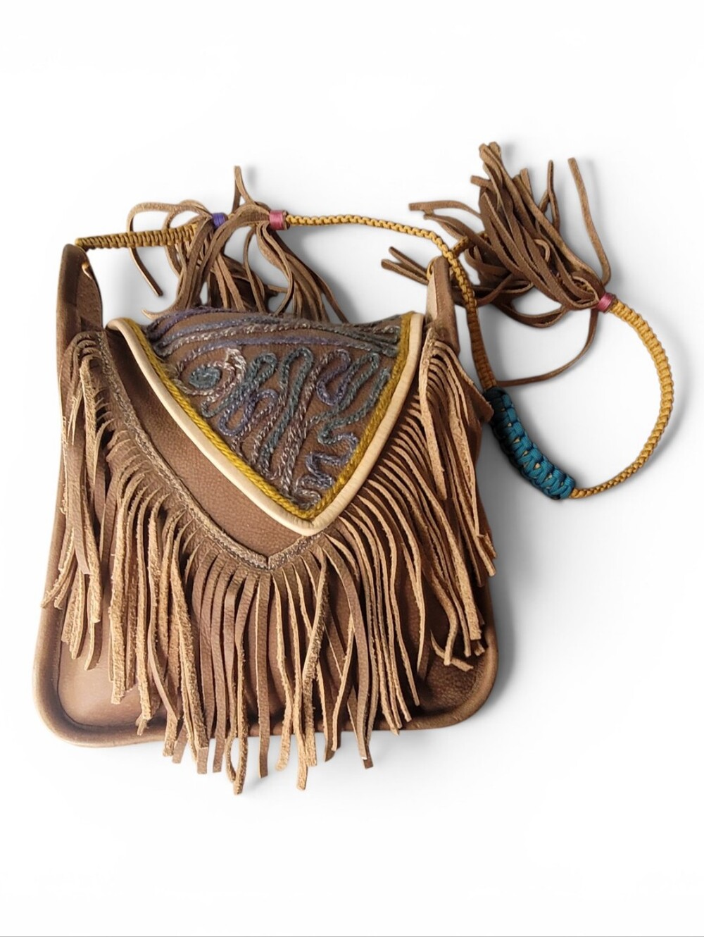 Handcrafted Shoulder Bag With Fringe